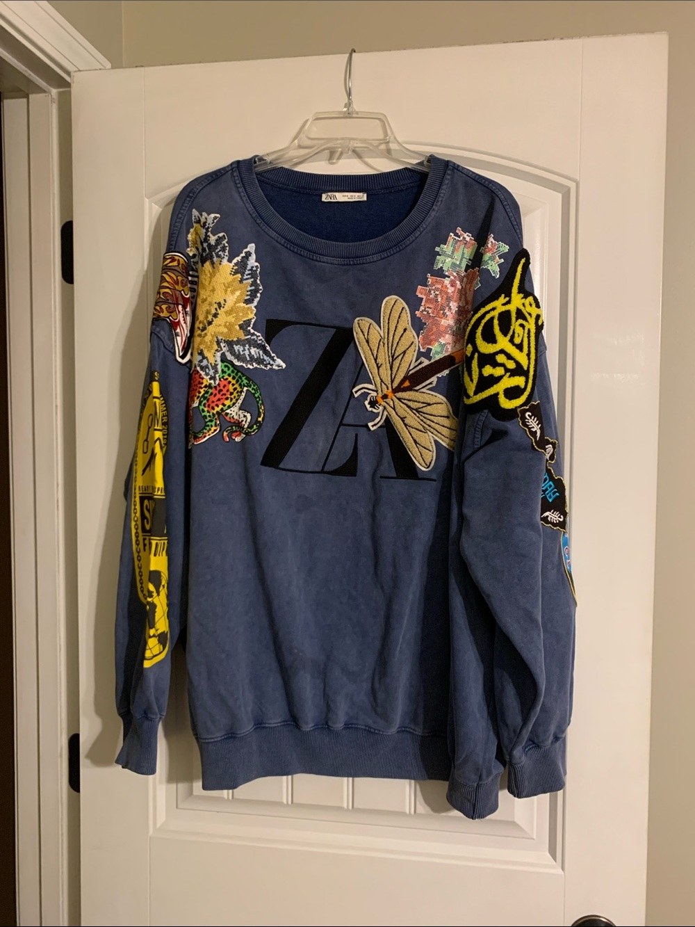 Zara Embellished Sweatshirt with Graphic Patches